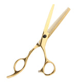 Maxbell 2 Pieces 6.5'' Professional Salon Hair Cutting Thinning Scissors Shears Hairdressing Set Stainless Steel Gold