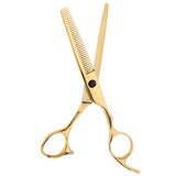 Maxbell 2 Pieces 6.5'' Professional Salon Hair Cutting Thinning Scissors Shears Hairdressing Set Stainless Steel Gold