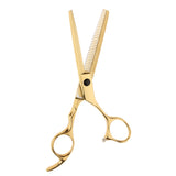 Maxbell 2 Pieces 6.5'' Professional Salon Hair Cutting Thinning Scissors Shears Hairdressing Set Stainless Steel Gold