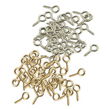 Maxbell 100 Pcs Mix Gold Silver Tone Screw Eyes Pin Findings for Clay Jewelry Bead