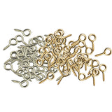 Maxbell 100 Pcs Mix Gold Silver Tone Screw Eyes Pin Findings for Clay Jewelry Bead