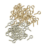 Maxbell 100 Pcs Mix Gold Silver Tone Screw Eyes Pin Findings for Clay Jewelry Bead