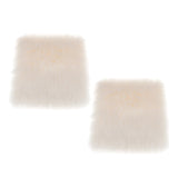 Maxbell 2-Piece Artificial Fluffy Area Rugs Floor Carpet Cushion Home White