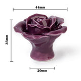 Maxbell Set Of Rose Flower Drawer Pull Knob Kitchen Cupboard Cabinet Door Handles With Mounting Screw Decor Dark Purple