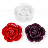 Maxbell Set Of Rose Flower Drawer Pull Knob Kitchen Cupboard Cabinet Door Handles With Mounting Screw Decor Dark Purple