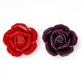 Maxbell Set Of Rose Flower Drawer Pull Knob Kitchen Cupboard Cabinet Door Handles With Mounting Screw Decor Dark Purple