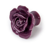 Maxbell Set Of Rose Flower Drawer Pull Knob Kitchen Cupboard Cabinet Door Handles With Mounting Screw Decor Dark Purple