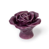 Maxbell Set Of Rose Flower Drawer Pull Knob Kitchen Cupboard Cabinet Door Handles With Mounting Screw Decor Dark Purple