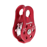 Maxbell 2 Pieces Red Lightweight 20KN General Purpose Fixed Ball Bearing Climbing Rope Pulley for Outdoor Hauling Rigging Lifting Rescue