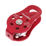 Maxbell 2 Pieces Red Lightweight 20KN General Purpose Fixed Ball Bearing Climbing Rope Pulley for Outdoor Hauling Rigging Lifting Rescue