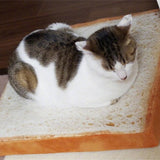 Maxbell 2 Piece Pet Fashion Soft Cat Bed Cushion Plush Bread Toast Small Dog Bed