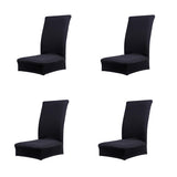 Maxbell 4 Pieces Soft Polyester Spandex Dining Stool Chair Cover Slipcovers Black