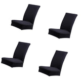 Maxbell 4 Pieces Soft Polyester Spandex Dining Stool Chair Cover Slipcovers Black