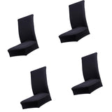 Maxbell 4 Pieces Soft Polyester Spandex Dining Stool Chair Cover Slipcovers Black