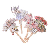 Maxbell 48pcs Flower Fairy Pixie Cupcake Picks Cake Topper Bridal Shower Party Decor