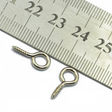 Maxbell 100 Silver & Gold Tiny Mini Eye Pins Screw Eye Hooks Threaded Peg Craft 16mm