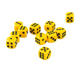 Maxbell 100 Pieces Opaque D6 Dice 12mm Six Sided Dice for D&D RPG MTG Accessories Yellow&Black