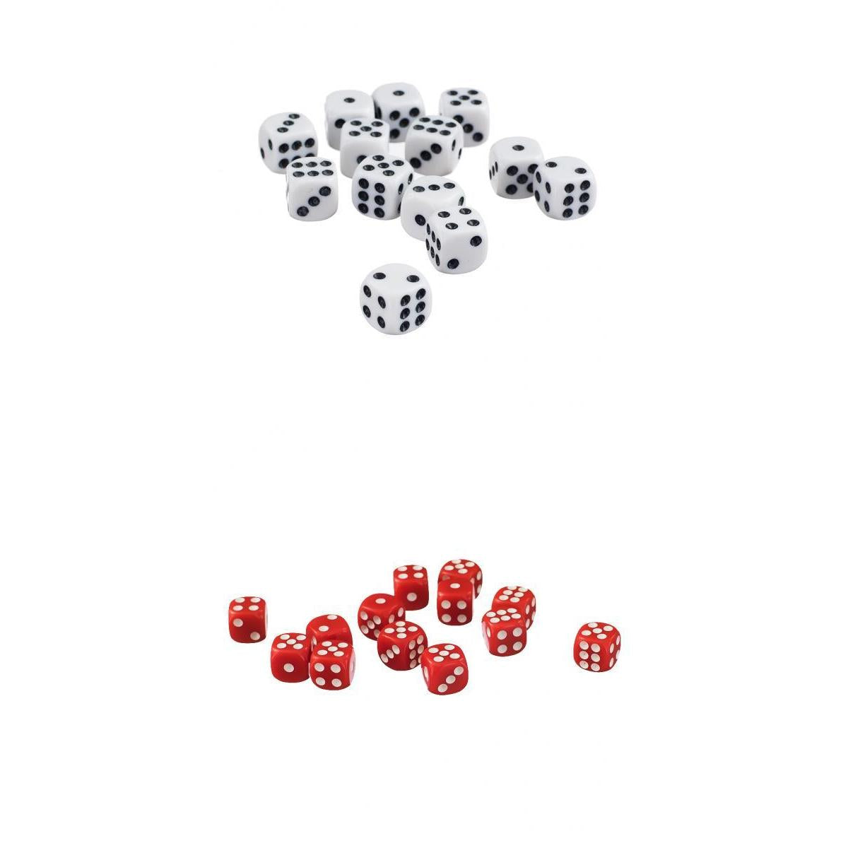 Maxbell 100 Pack Opaque D6 Dice 12mm Six Sided Dice for D&D RPG MTG Accessories White&Red