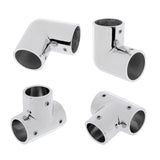 Maxbell 4 Pieces 25mm Boat Handrail Fittings 90 Degree Tee & Elbow - Stainless Steel