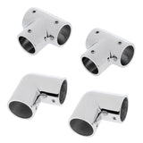 Maxbell 4 Pieces 25mm Boat Handrail Fittings 90 Degree Tee & Elbow - Stainless Steel