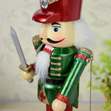 Maxbell 2 Pieces 32CM Wooden Nutcracker Music Box Toy Xmas Decor - Soldier & Drummer