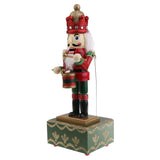 Maxbell 2 Pieces 32CM Wooden Nutcracker Music Box Toy Xmas Decor - Soldier & Drummer