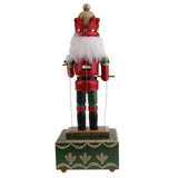 Maxbell 2 Pieces 32CM Wooden Nutcracker Music Box Toy Xmas Decor - Soldier & Drummer