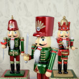 Maxbell 2 Pieces 32CM Wooden Nutcracker Music Box Toy Xmas Decor - Soldier & Drummer