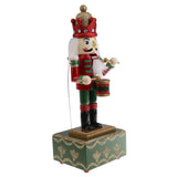 Maxbell 2 Pieces 32CM Wooden Nutcracker Music Box Toy Xmas Decor - Soldier & Drummer