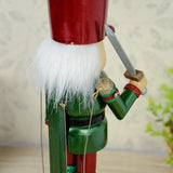 Maxbell 2 Pieces 32CM Wooden Nutcracker Music Box Toy Xmas Decor - Soldier & Drummer