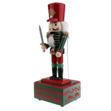 Maxbell 2 Pieces 32CM Wooden Nutcracker Music Box Toy Xmas Decor - Soldier & Drummer