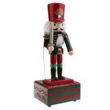 Maxbell 2 Pieces 32CM Wooden Nutcracker Music Box Toy Xmas Decor - Soldier & Drummer