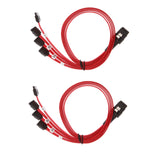 Maxbell 2pieces Mini 12Gbps SAS 4i SFF-8087 36-Pin to 4 SATA 7-Pin HDD Cable Forward Cable