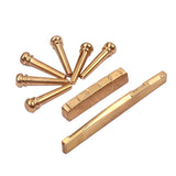 Maxbell 12PCS Guitar Brass Bridge Pins Saddle Nut Replacement Parts for Acoustic Guitar