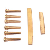 Maxbell 12PCS Guitar Brass Bridge Pins Saddle Nut Replacement Parts for Acoustic Guitar