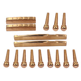 Maxbell 12PCS Guitar Brass Bridge Pins Saddle Nut Replacement Parts for Acoustic Guitar