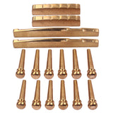 Maxbell 12PCS Guitar Brass Bridge Pins Saddle Nut Replacement Parts for Acoustic Guitar