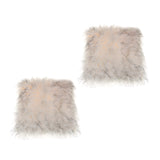 Maxbell 2-Piece Artificial Fluffy Area Rugs Floor Carpet Cushion Home Gray+White