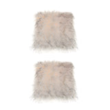 Maxbell 2-Piece Artificial Fluffy Area Rugs Floor Carpet Cushion Home Gray+White