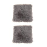 Maxbell 2-Piece Artificial Fluffy Area Rugs Floor Carpet Cushion Home Gray