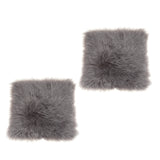 Maxbell 2-Piece Artificial Fluffy Area Rugs Floor Carpet Cushion Home Gray