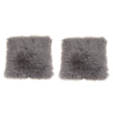 Maxbell 2-Piece Artificial Fluffy Area Rugs Floor Carpet Cushion Home Gray