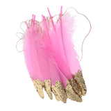 Maxbell 2x Boho Gold Dipped Pink /White Feather Bunting Tassel Garland Hanging Decor