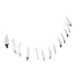 Maxbell 2x Boho Gold Dipped Pink /White Feather Bunting Tassel Garland Hanging Decor