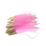 Maxbell 2x Boho Gold Dipped Pink /White Feather Bunting Tassel Garland Hanging Decor