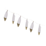 Maxbell 2x Boho Gold Dipped Pink /White Feather Bunting Tassel Garland Hanging Decor