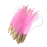 Maxbell 2x Boho Gold Dipped Pink /White Feather Bunting Tassel Garland Hanging Decor