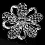 Maxbell Women Girls Ladies Shining Crystal Diamante Floral Wedding Prom Bridal Brooch Pin