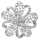 Maxbell Women Girls Ladies Shining Crystal Diamante Floral Wedding Prom Bridal Brooch Pin