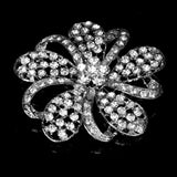 Maxbell Women Girls Ladies Shining Crystal Diamante Floral Wedding Prom Bridal Brooch Pin